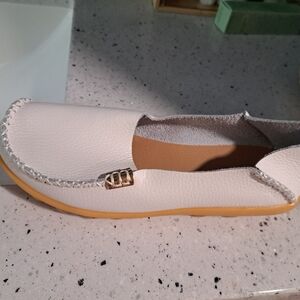 Venus Celia white leather loafers